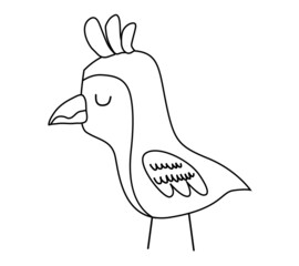 Cute parrot outline. Parrot for coloring