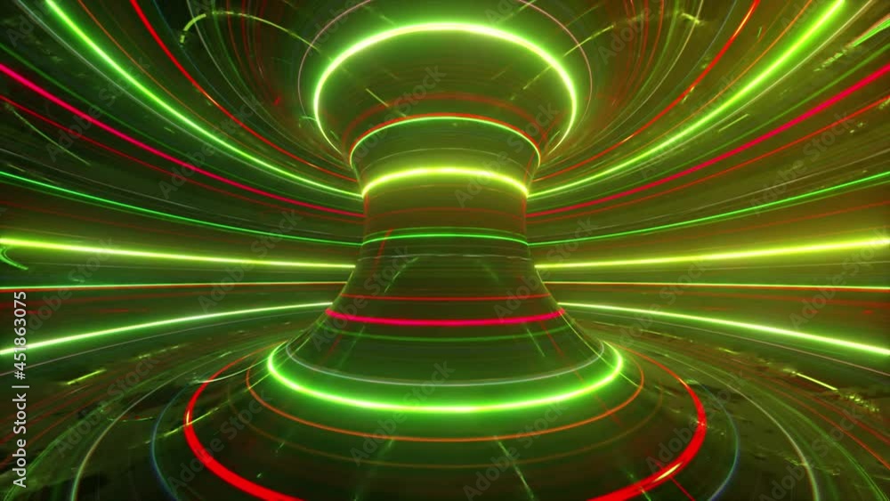 Canvas Prints abstract futuristic neon background with rotating glowing lines, speed of light, ultraviolet rays, t