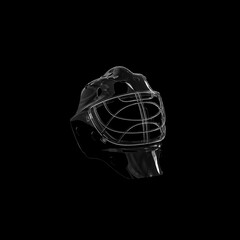 glass goalie mask isolated on black background