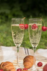 two glasses of champagne