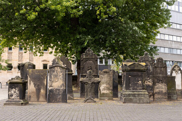 Old cemetery from a church ruin placed in the center of the city of Hannover.