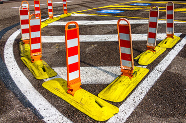 traffic cone and road marking