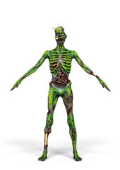 zombie cartoon in white background