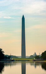 Obraz premium The Washington Monument is an obelisk within the National Mall in Washington, D.C.