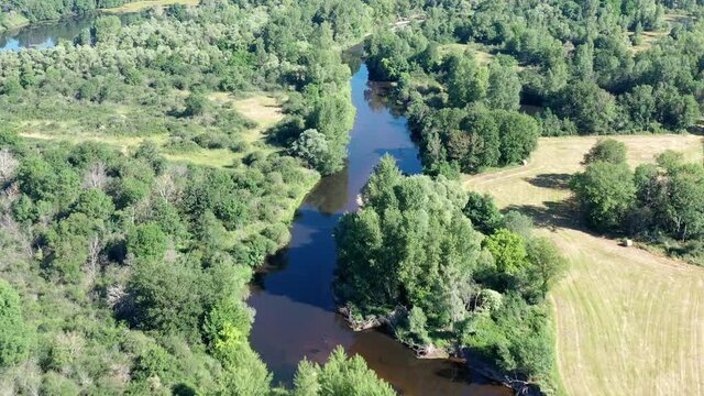 Survol du Cher et de la foret de Tron&ccedil;ais