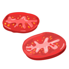 Comfortable tomato rings on a white background.