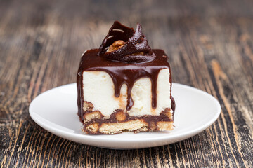 cube shaped cake on a plate