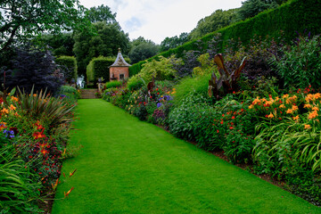 A beautiful summer view of a traditional English garden
