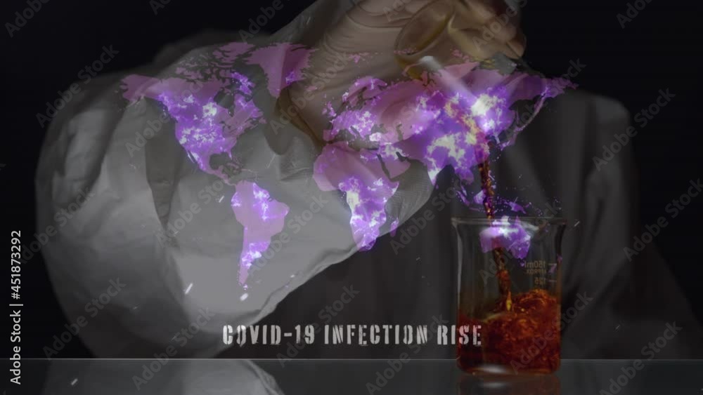 Poster animation of world map over measuring cups