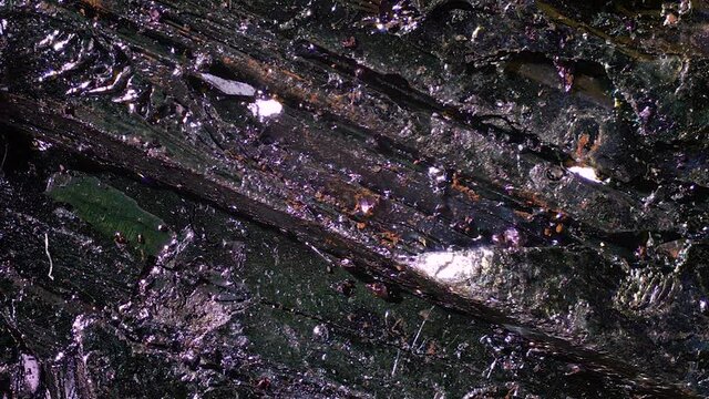 Potassium permanganate crystals under 4x magnification microscope - 3d depth map exported from stacked photos