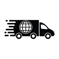 truck icon. global delivery icon vector
