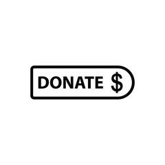 donate icon button vector. help, aid sign