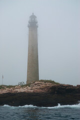Fototapeta premium Tallest Lighthouse Tower in Fog in Maine