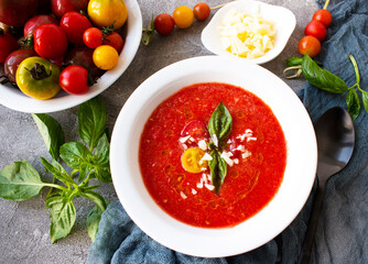 gazpacho with parmesan and basil