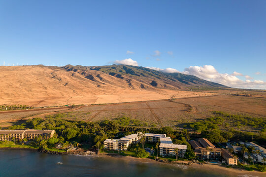 Maui Condos and Coastline Drone Photo