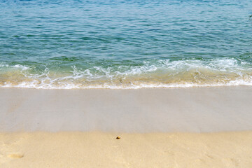 Beautiful blue wave on a California beach.	