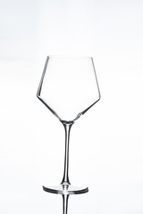 Closeup of a glass against white background