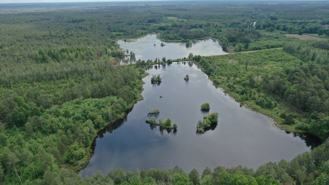 survol de la Foret de la Sologne et des lacs pr&egrave;s de Salbris