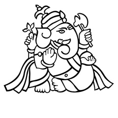 Ganesha The Lord Of Wisdom Design Art Illustration