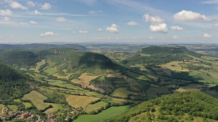 Survol de l'Aveyron à Millau et du plateau du Larzac