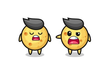 illustration of the argue between two cute round cheese characters