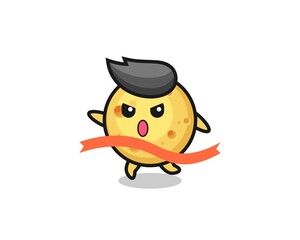 cute round cheese illustration is reaching the finish