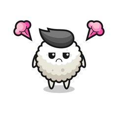 annoyed expression of the cute rice ball cartoon character