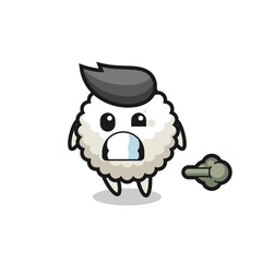 the illustration of the rice ball cartoon doing fart