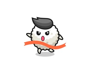 cute rice ball illustration is reaching the finish
