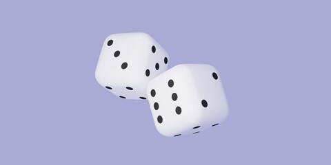 White casino dice.