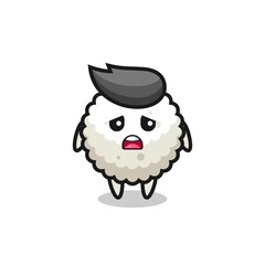 disappointed expression of the rice ball cartoon