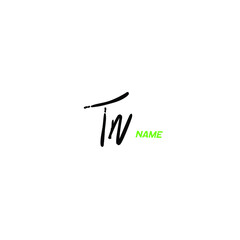 TN handwritten logo for identity