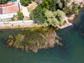 Naklejka premium Aerial summer view of Pancharevo lake, Bulgaria