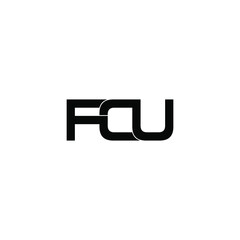 fcu initial letter monogram logo design