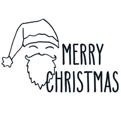 Merry Christmas greeting card in black and white