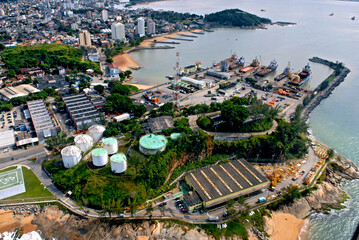 Vista aérea do porto, Macaé. Rio de Janeiro.