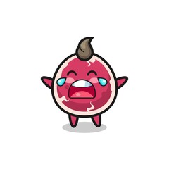 the illustration of crying beef cute baby