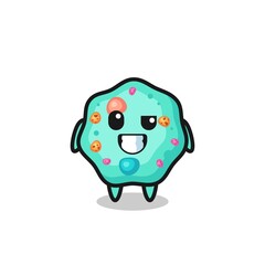cute amoeba mascot with an optimistic face