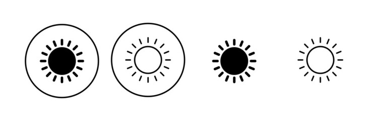 Sun icon set. Brightness Icon vector