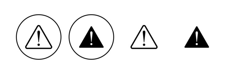 Exclamation danger sign. attention sign icon set. Hazard warning attention sign