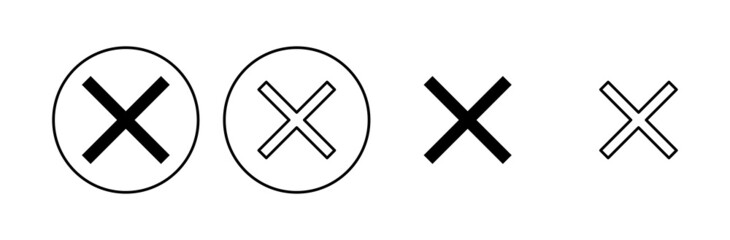 Obraz premium Close icon set. Delete icon vector. cross sign