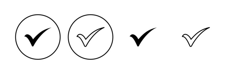 Check mark set. Check mark icon. Tick mark symbol vector