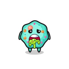 the cute amoeba character with puke