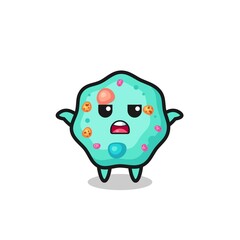 amoeba mascot character saying I do not know