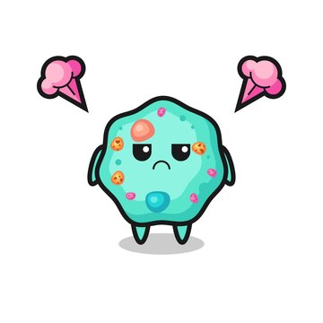 annoyed expression of the cute amoeba cartoon character