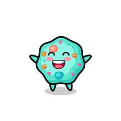 happy baby amoeba cartoon character