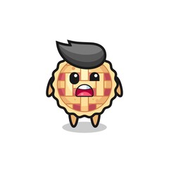 the shocked face of the cute apple pie mascot