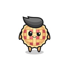 apple pie cartoon with an arrogant expression