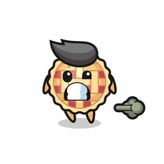 the illustration of the apple pie cartoon doing fart