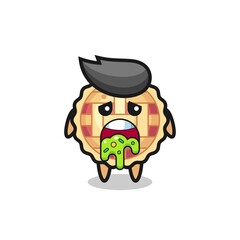 Obraz premium the cute apple pie character with puke